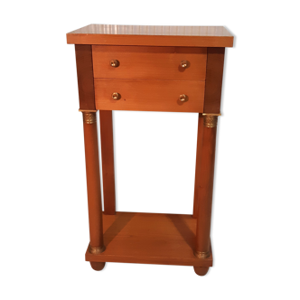 Chevet petite console style empire en mérisier massif et placage copie (xxè)