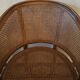 Half-moon rattan and hardwood armchair, early 20th century
