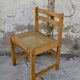 Set of 4 vintage pine chairs with cane seats