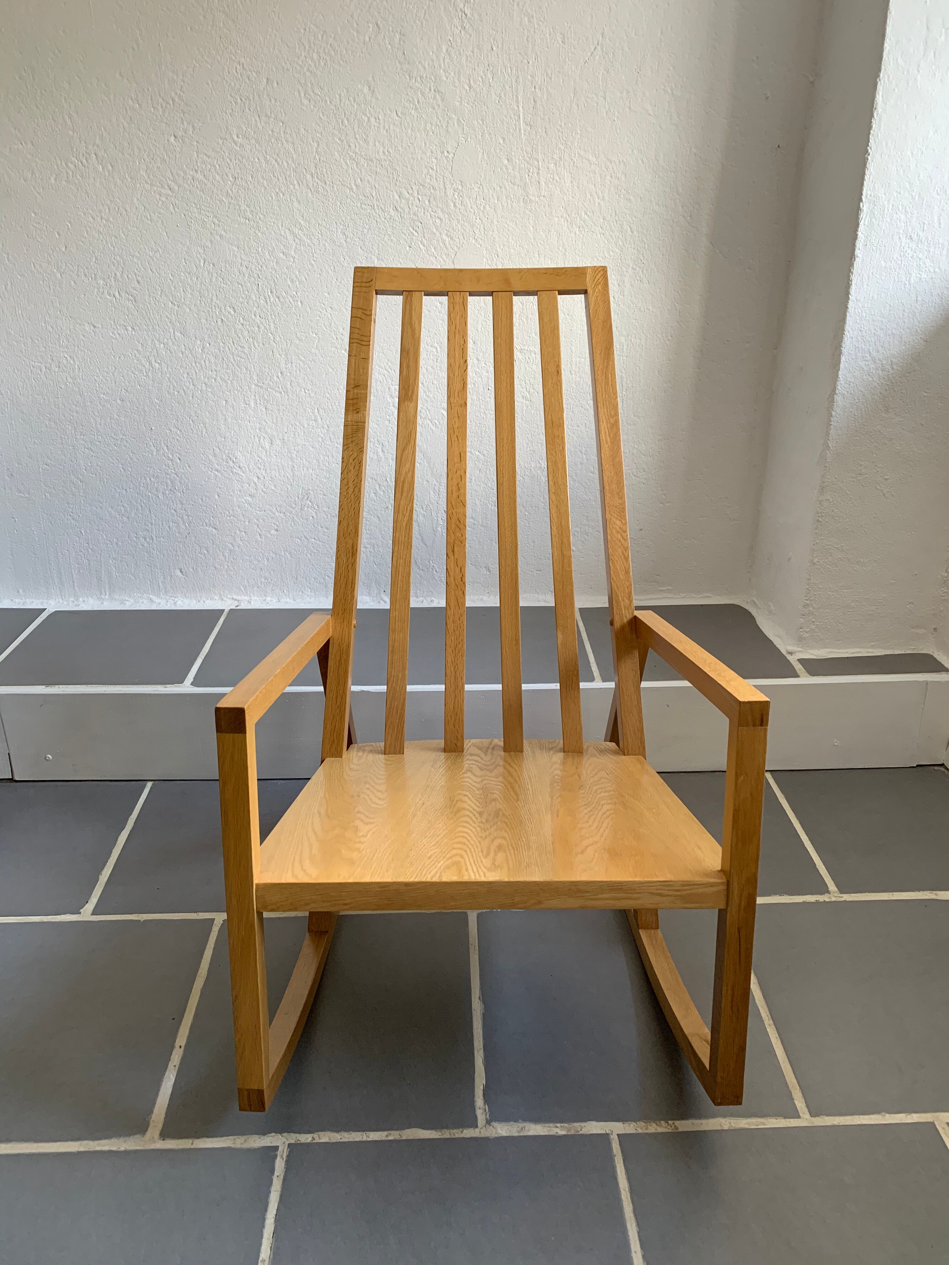 Rocking chair hêtre blond vintage