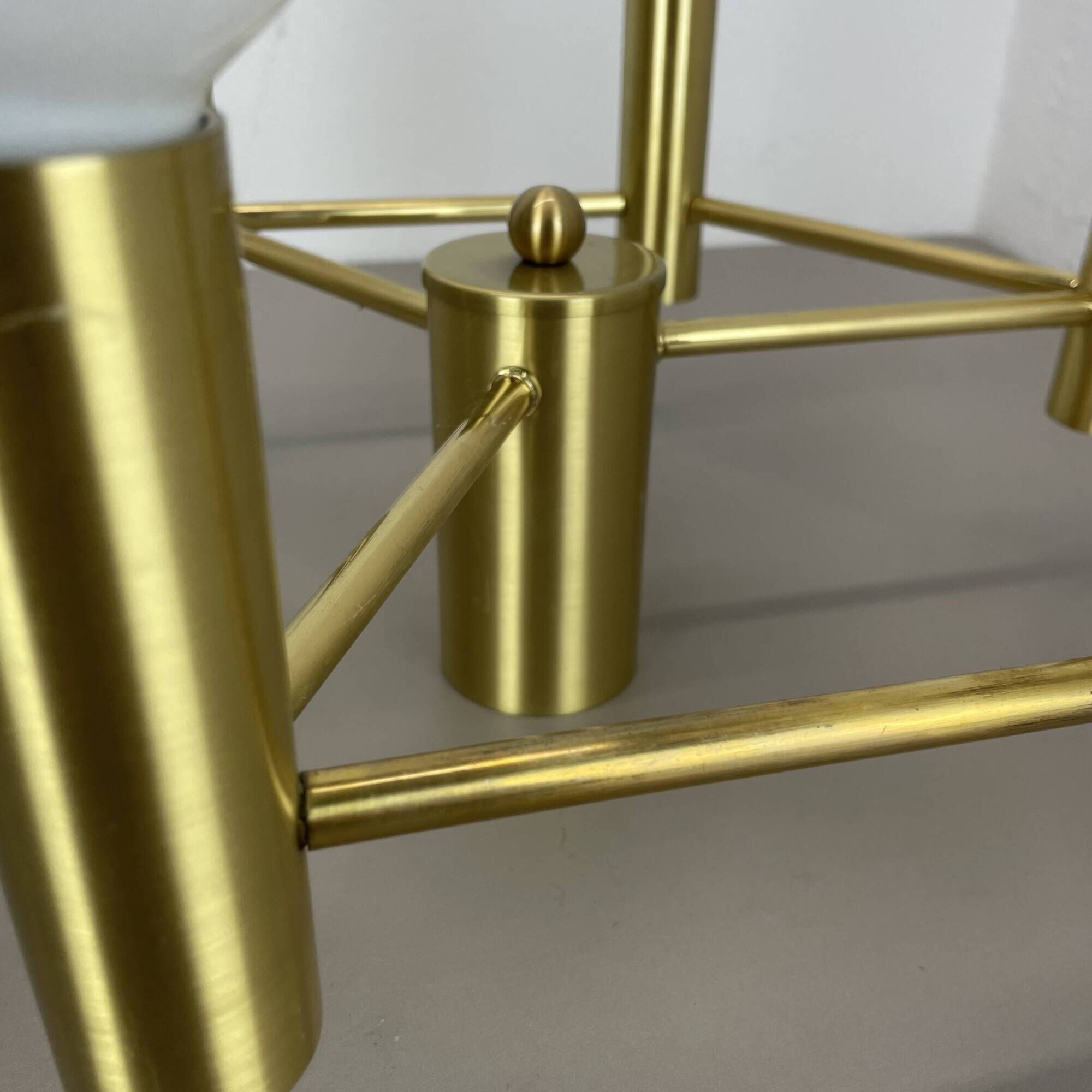 Brass Italian Stilnovo Style Atomic Space Age Ceiling Light Sconces, Italy