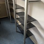 Modular library TECHNAL vintage 1975 aluminium and smoked glass