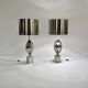 Pair of Ogive lamps in stainless steel by Maison Charles Paris 1970