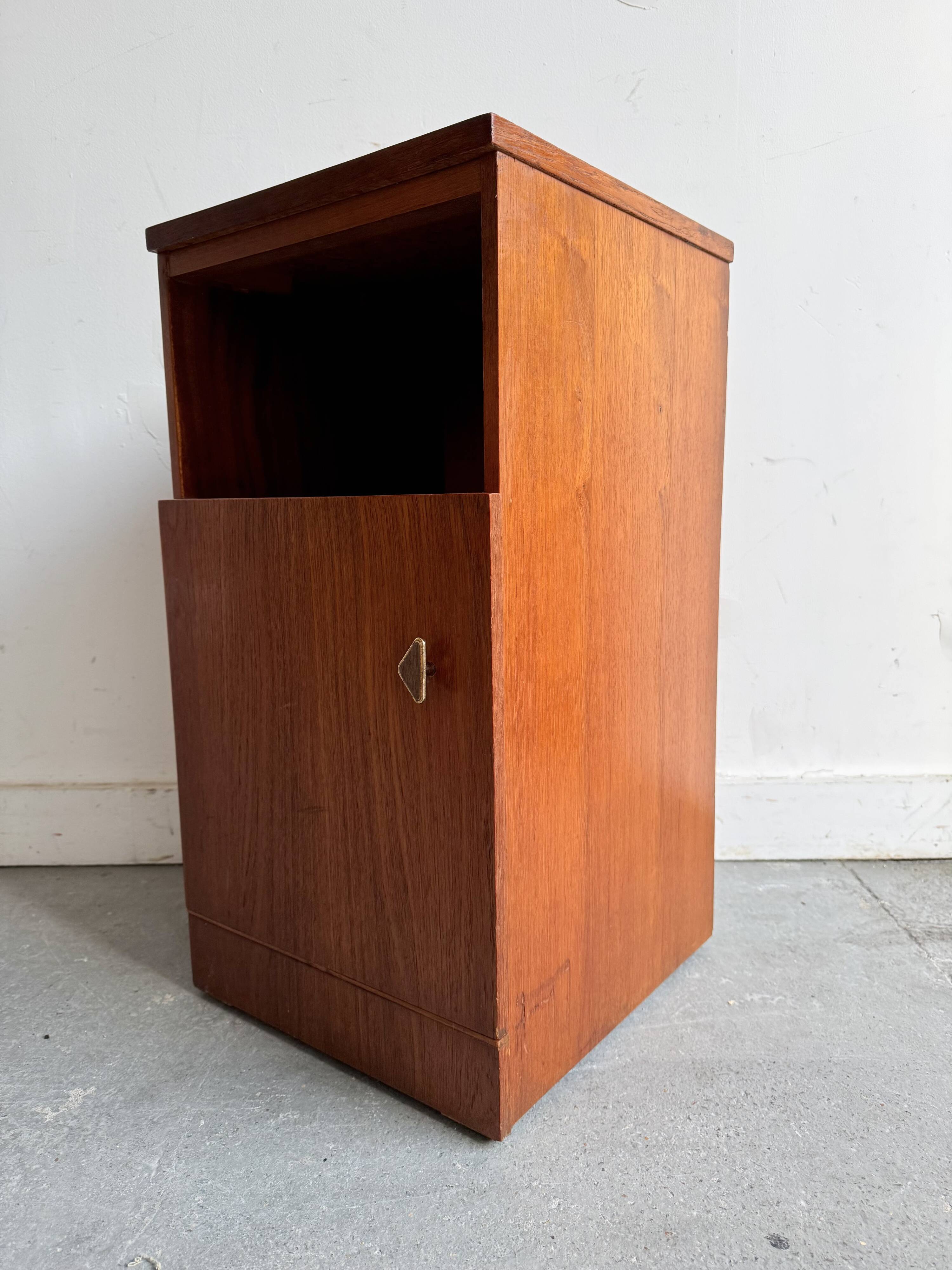 Vintage Bedside Table with Cabinet