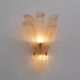 Pair of 20th Century Modern Sconces in Frosted Murano glass and Gold Leaf