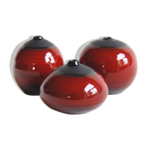Trio de céramiques rouges et noires Antonio Lampecco