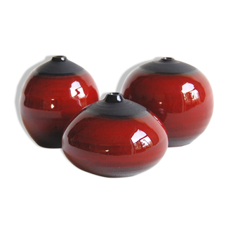 Trio of red and black ceramics Antonio Lampecco