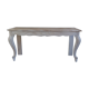 Louis XV style console in pearl gray patinated oak, patinated inlaid top.