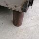 Antique workshop workbench, vintage, metal and wood