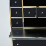 Secretary brass chrome lacquer Michel Pigneres 1970