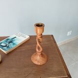 Vintage candle holder in carved wood