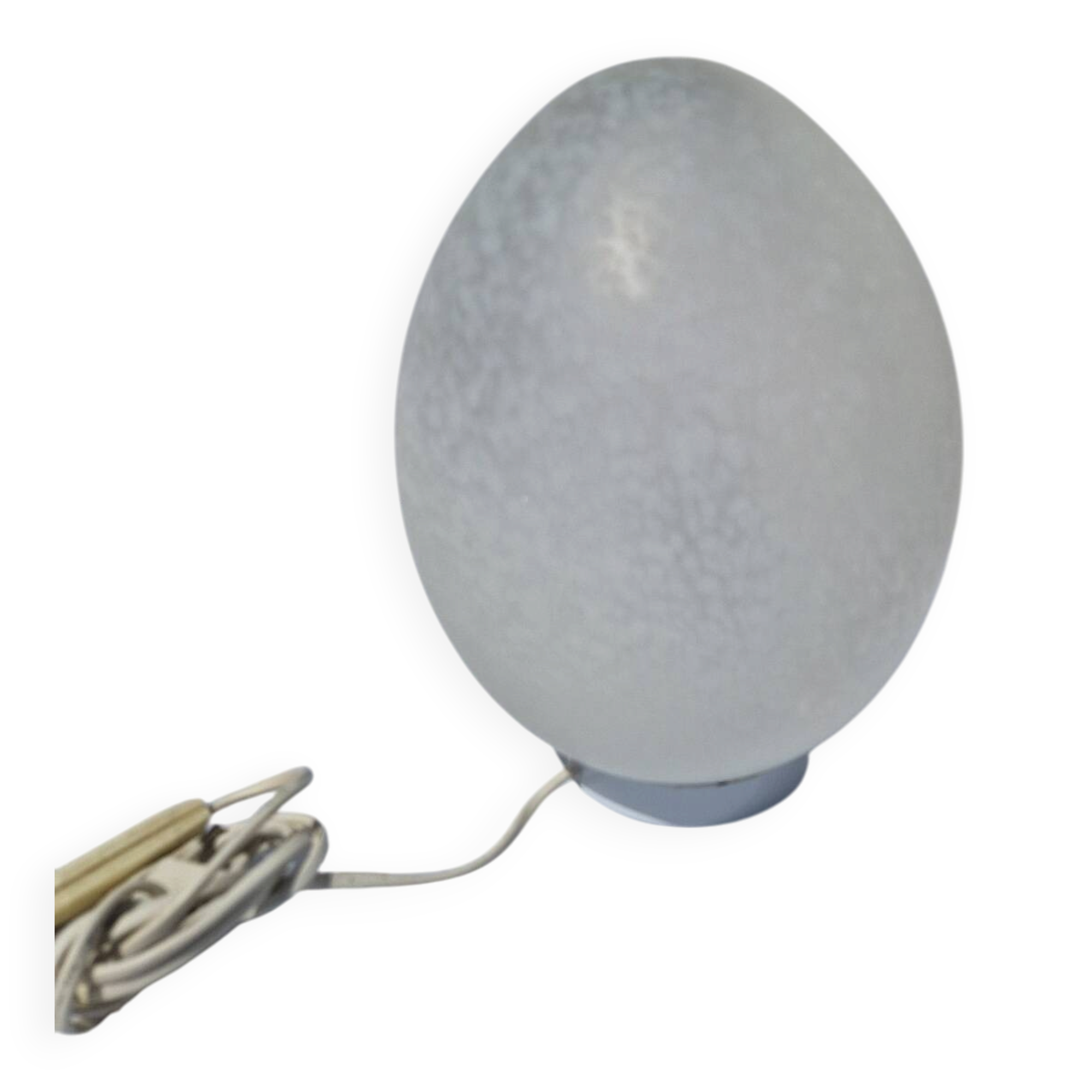 Lampe Oeuf Verre Moucheté  Blanc