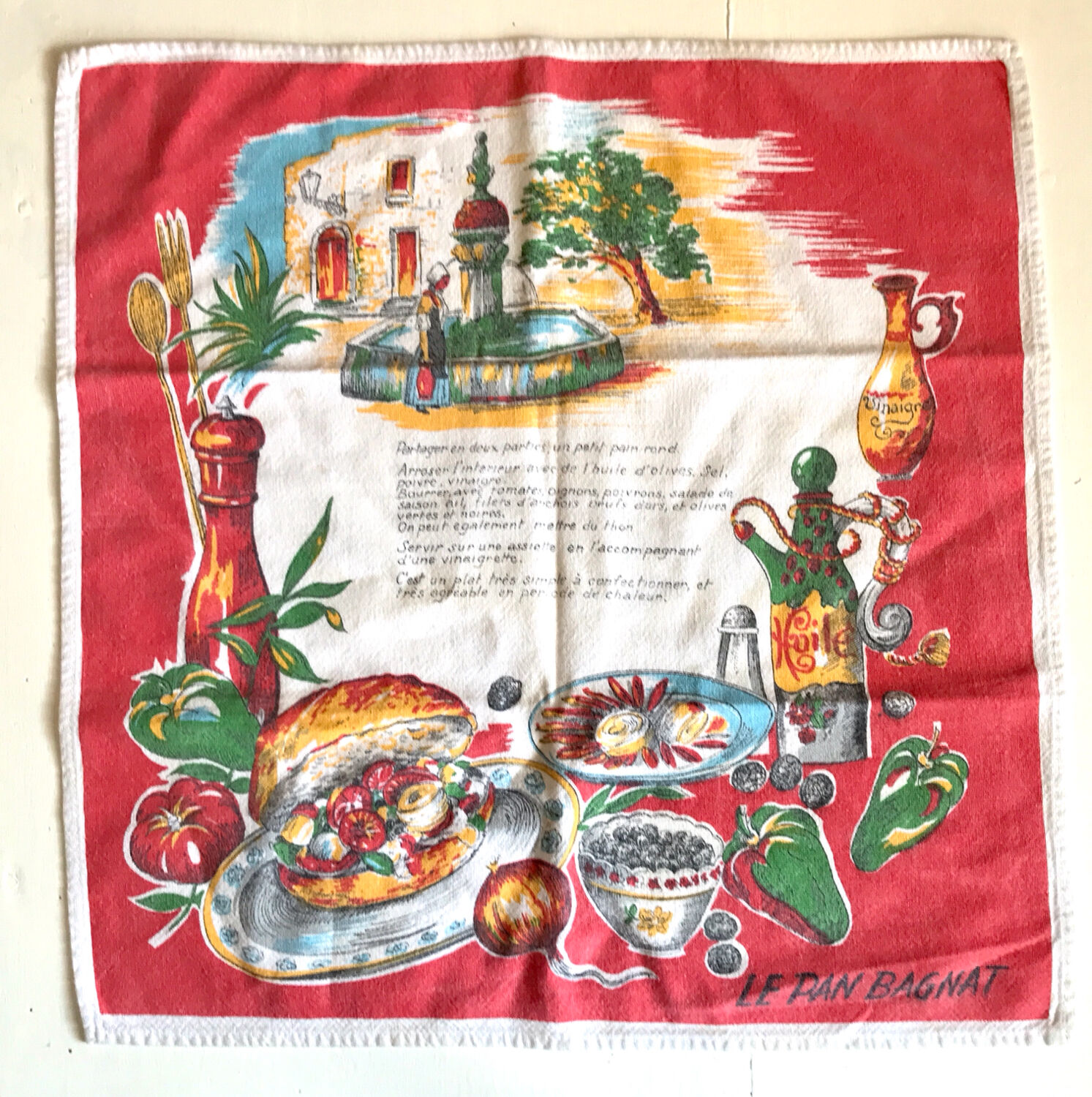 Vintage tea towel Pan Bagnat