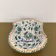 Dish, antique Italian Orvieto Deruta fruit bowl with rooster decoration