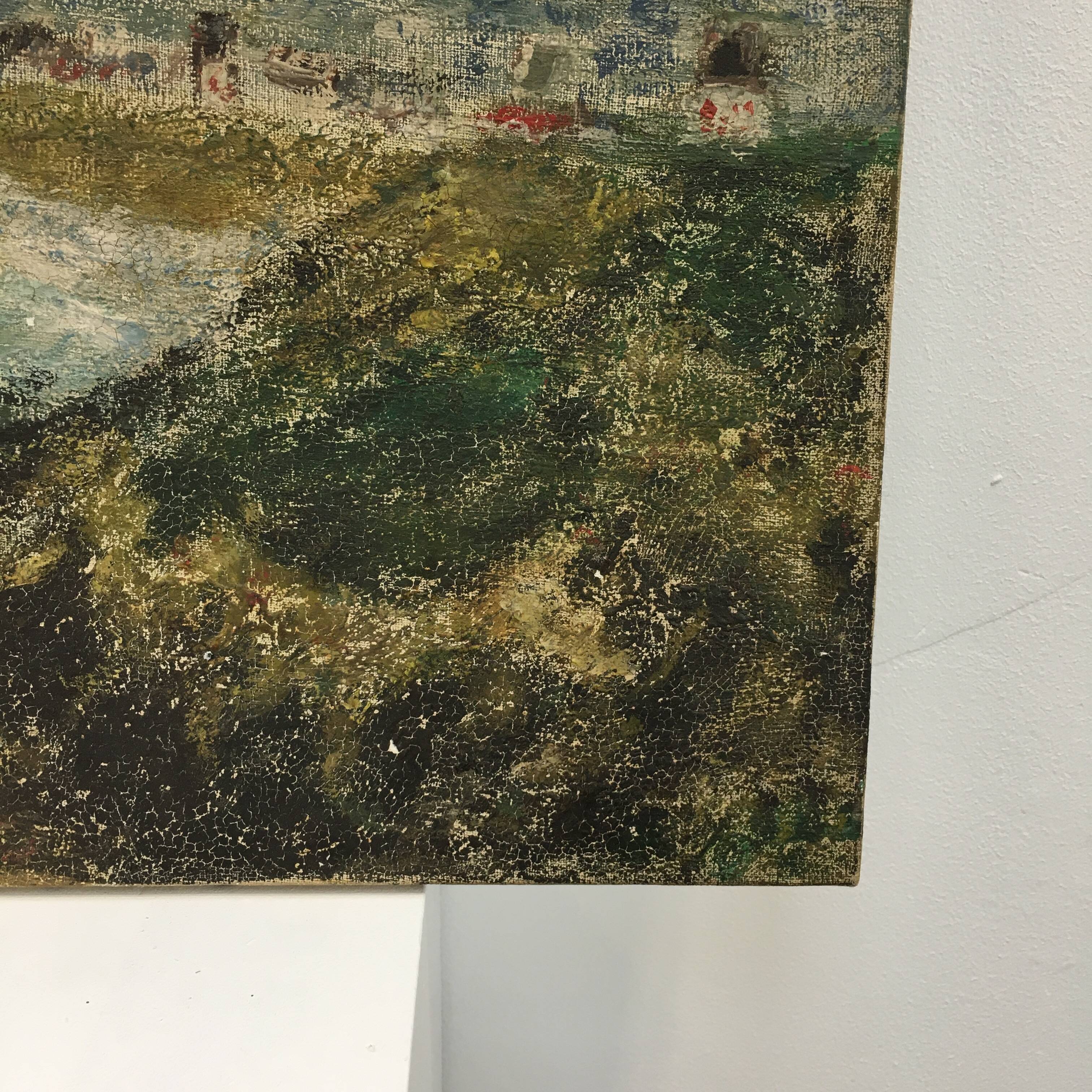 Tableau huile sur toile scène de mer