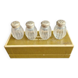 Set of 4 Christofle crystal and silver salt shakers