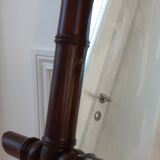 Barber mirror in solid oak bamboo way 30s-40s, 60x50 cm