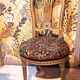 Napoleon III chairs, gilded wood, upholstered in damask fabric