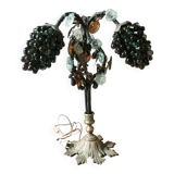 Art deco lamp, bunches of grapes in Murano glass, bronze base