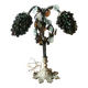Art deco lamp, bunches of grapes in Murano glass, bronze base