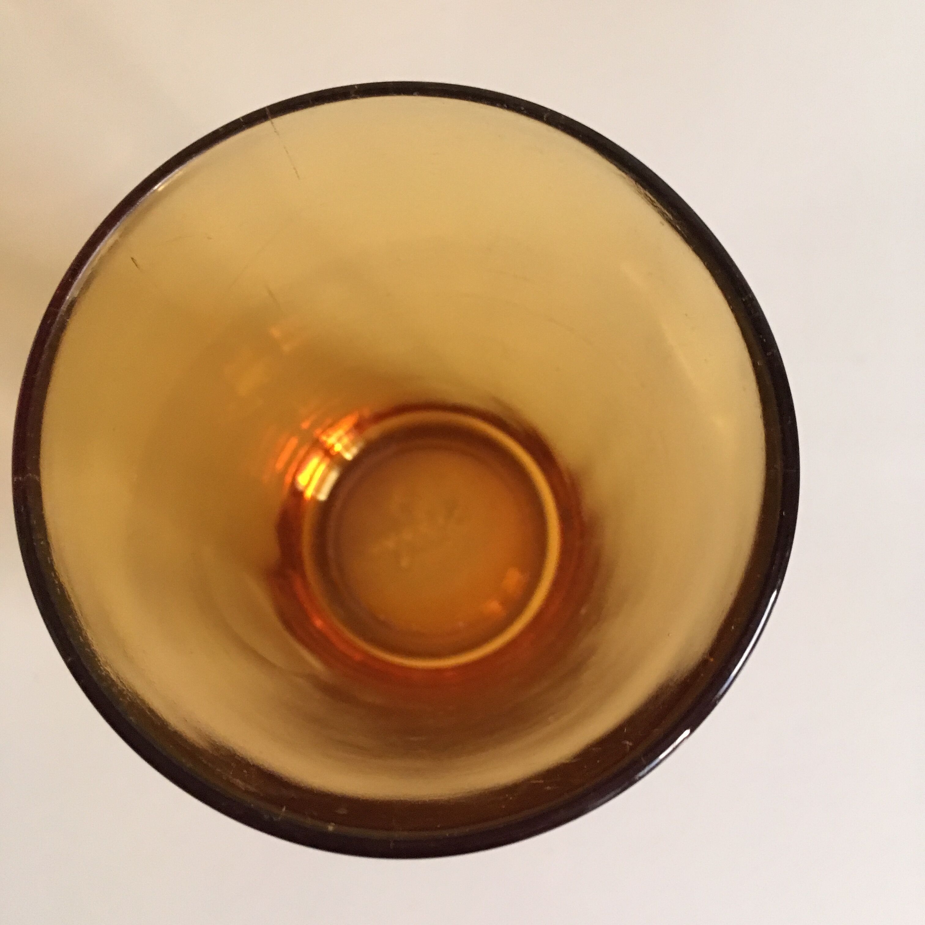 Set of water glasses yellow ochre Vereco France