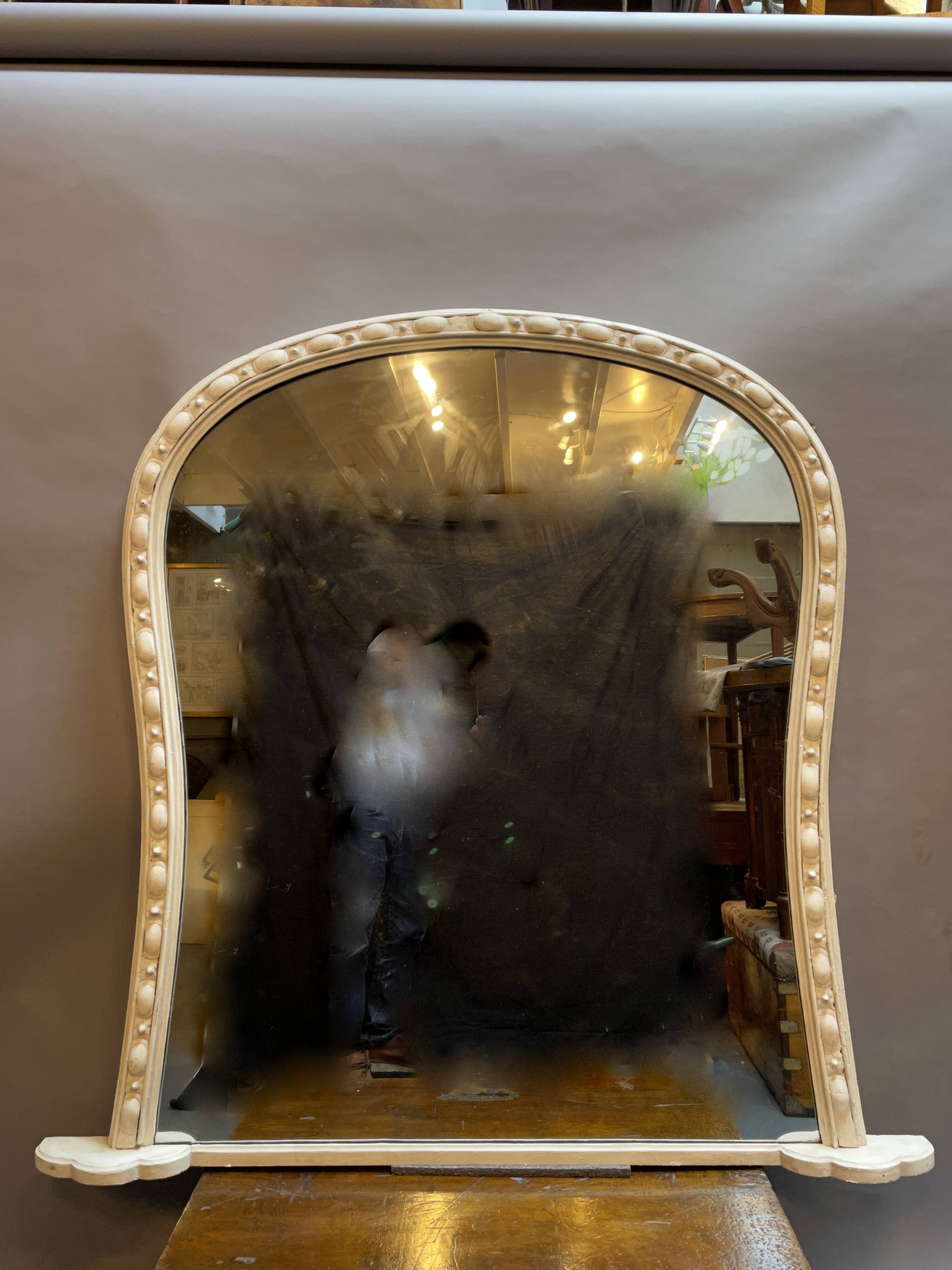 Large C19th Painted Overmantle Mirror