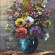 Painting "Floral Harmony" signed Reney – 1st part of the 20th century