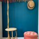 Pouf en velours rose