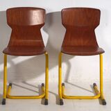 Yellow Retro Dining Chairs (Circa 1950). Set of 4