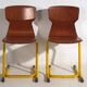 Retro yellow dining chairs (circa 1950). Set of 4 pieces.