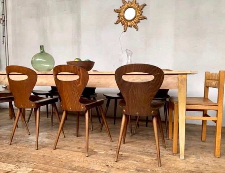 Farm table bistro bar light wood foot fuseau