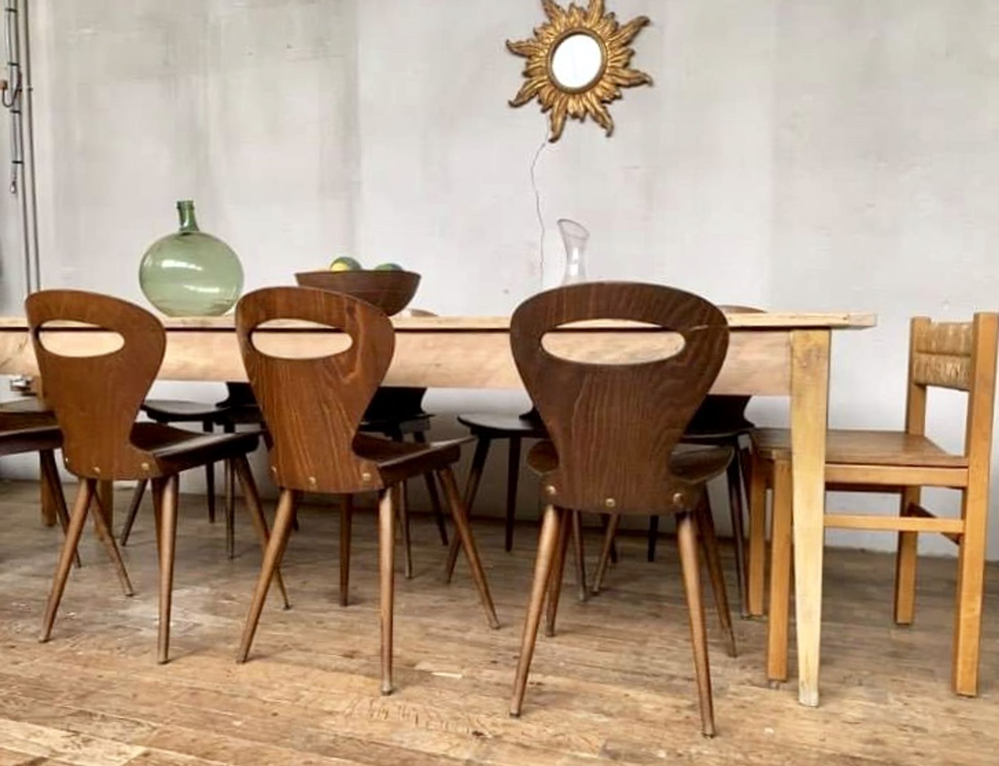 Farm table bistro bar light wood foot fuseau