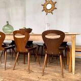 Farm table bistro bar light wood foot fuseau