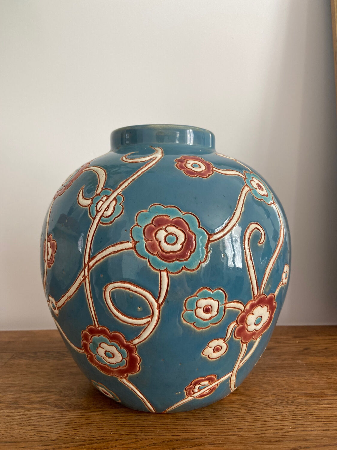 Faience ball vase 30s