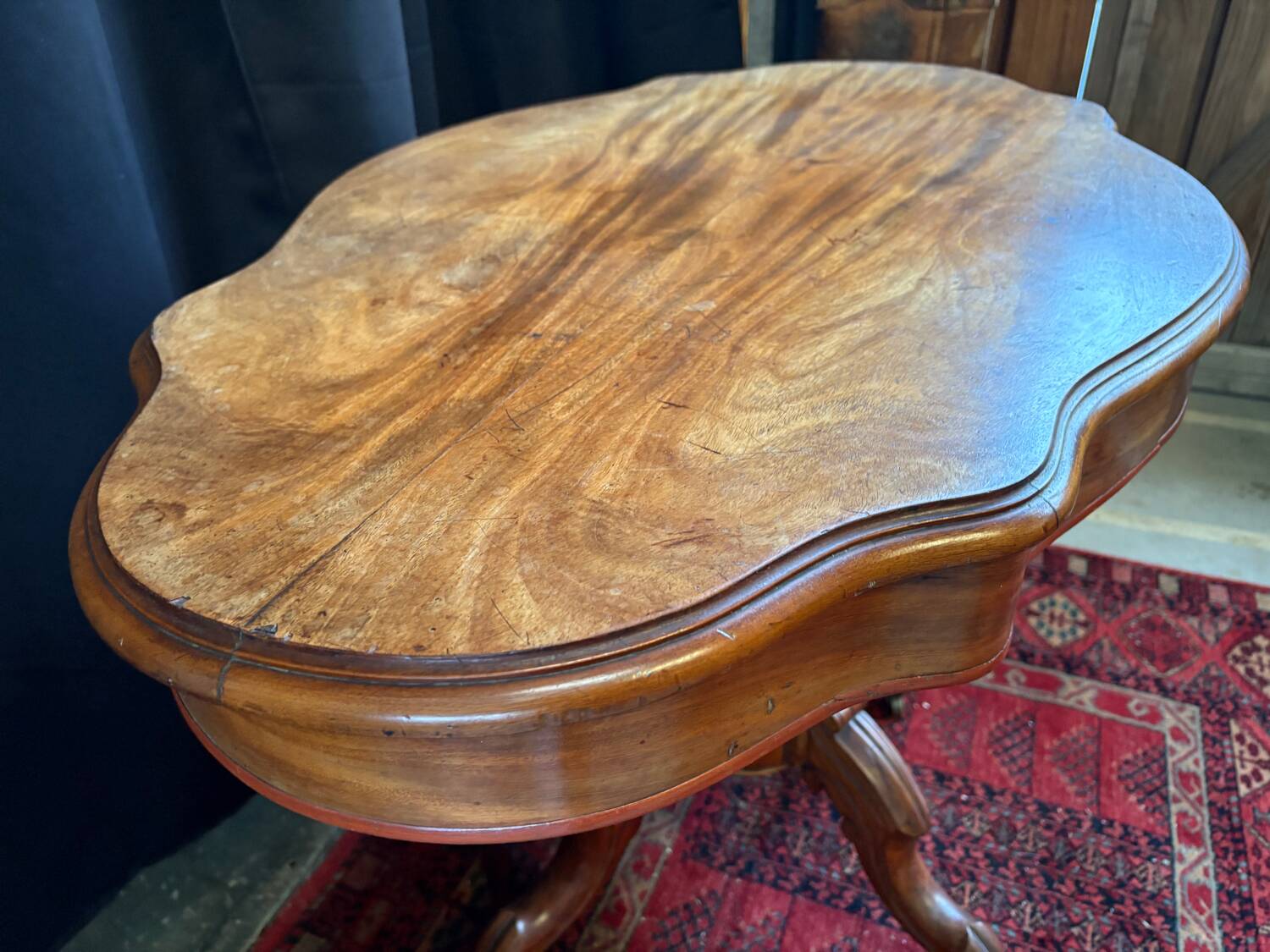 Antique wooden table – Napoleon III / Victorian style – With drawers