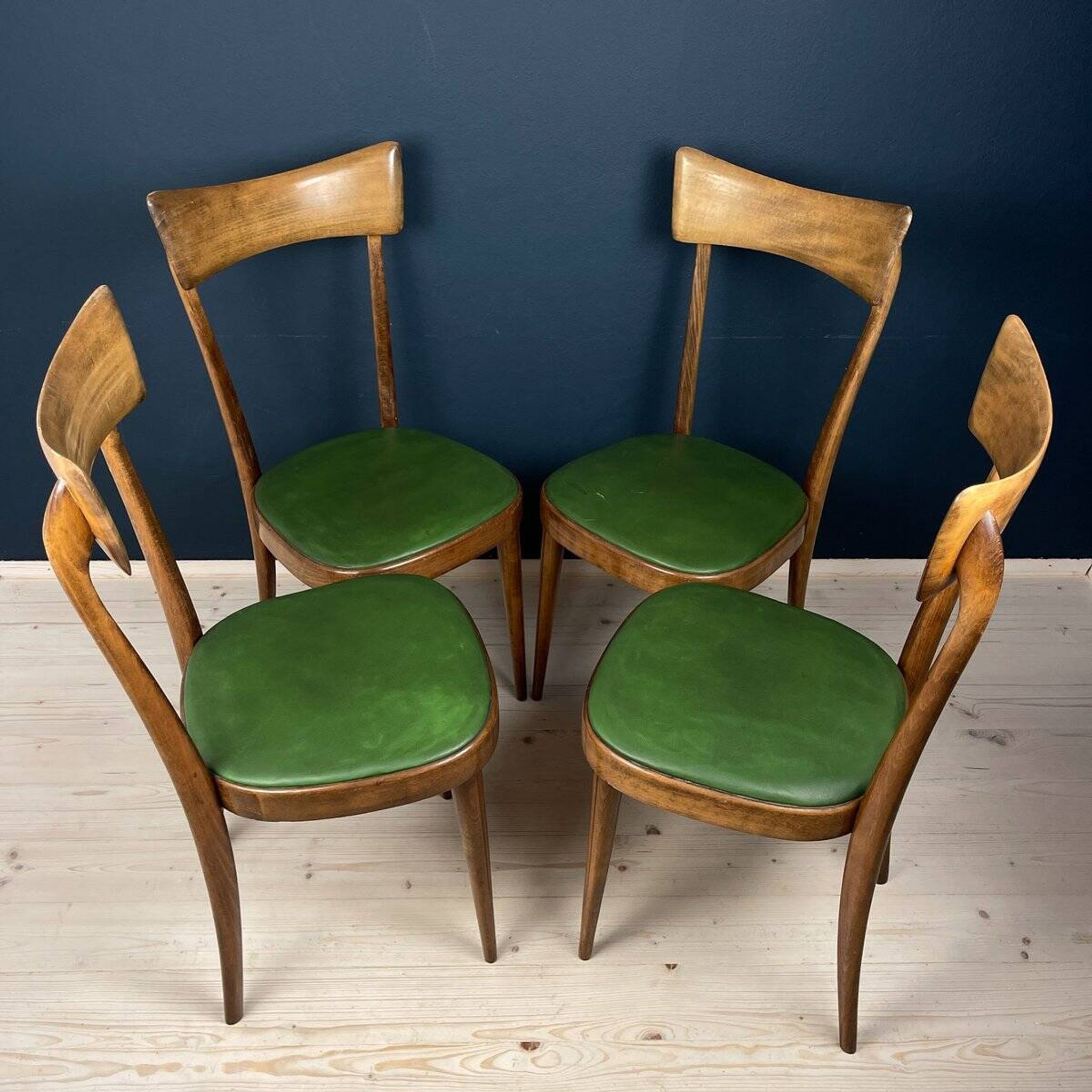 Vintage dining chairs by Pirelli Sapsa, Italy 1950s, set of 4.