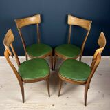 Vintage dining chairs by Pirelli Sapsa, Italy 1950s, set of 4.