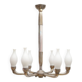 Art Deco silver-plated brass chandelier, 1920