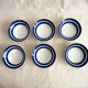 Series of 6 tablespoons in blue striped earthenware