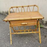 Pair of vintage rattan bedside tables