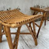 Set 3 rattan stools