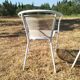 Pair of vintage white metal terrace armchairs