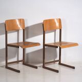 Vintage chaise longues (circa 1950). Set of 4 pieces