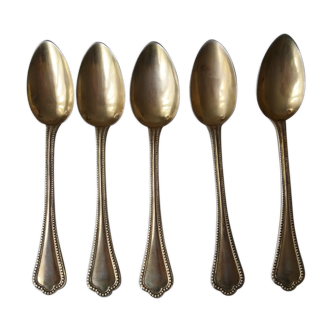 Set of 5 small spoons a dessert in solid silver vermeil 19th century