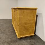 Wicker and bamboo cabinet by Dal Vera, 1960s
