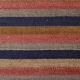 Navy Blue & Terracotta Hand Woven Turkish Striped Kilim Rug, 147x217 Cm