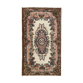 Vintage turkish rug 216x122 cm shabby carpet central anatolian medium