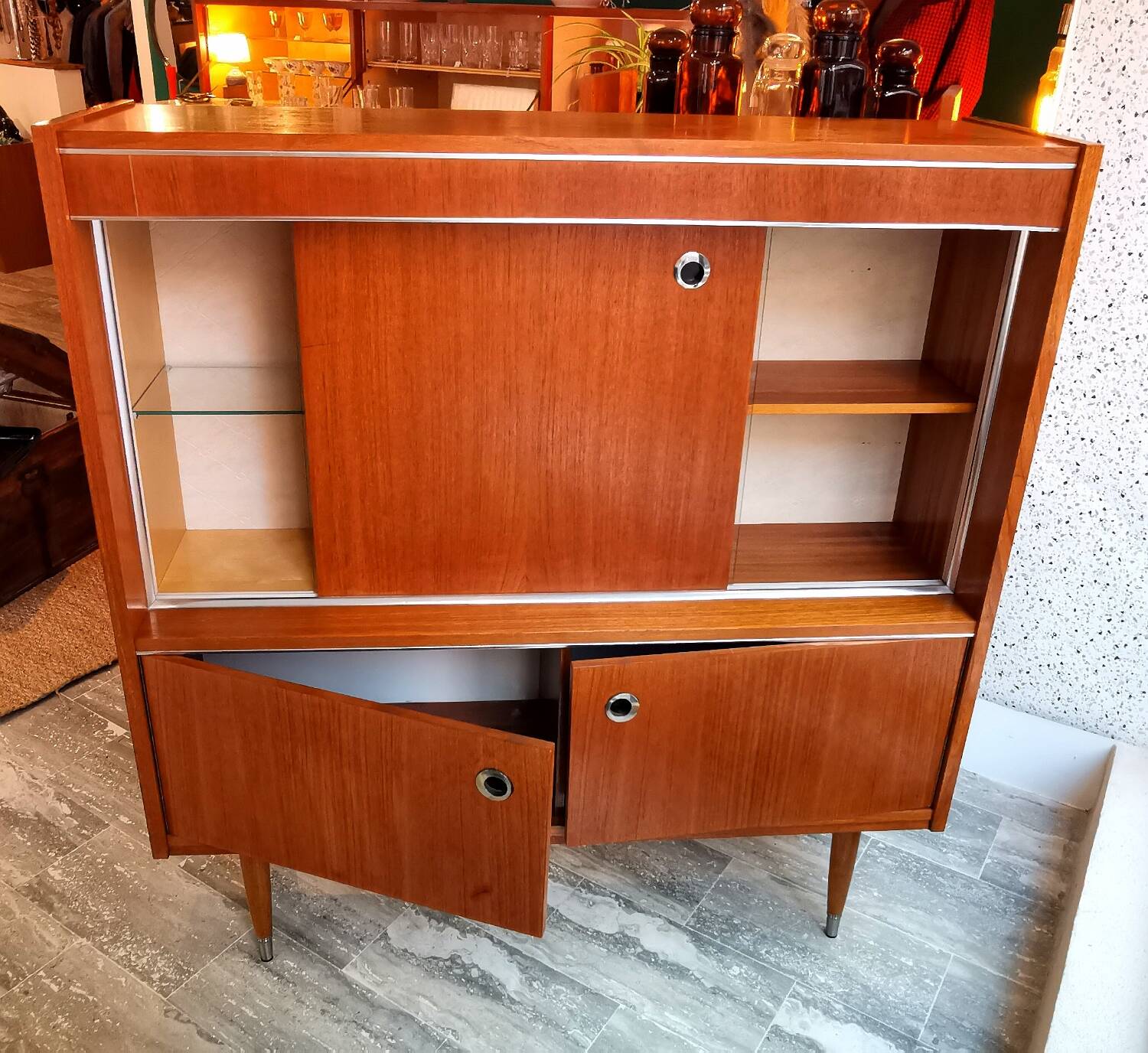 Meuble vitrine en teck