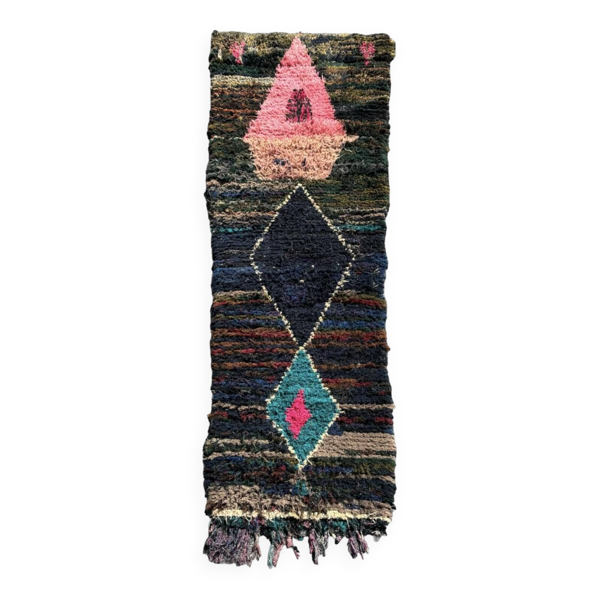 Large berber boucherouite hallway rug