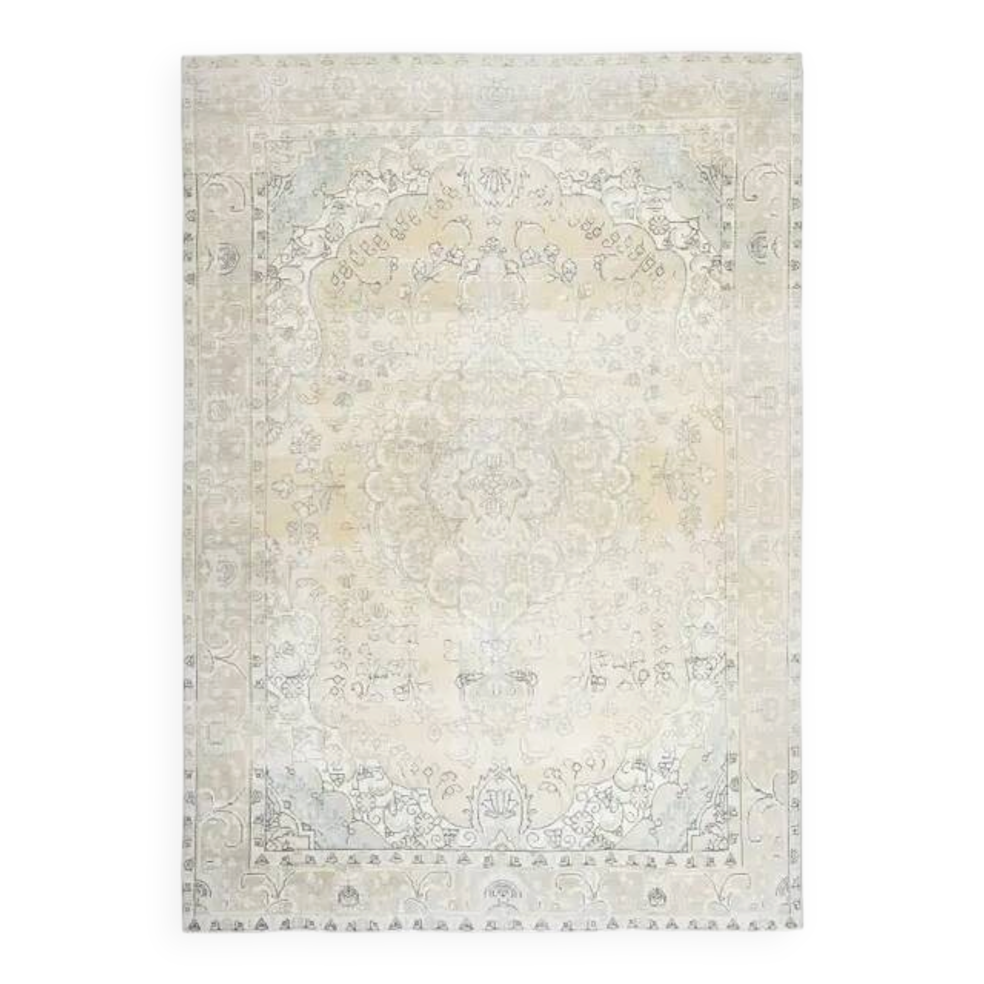 1970s Vintage Persian Handmade Wool Cotton Orange Area Rug 246x345